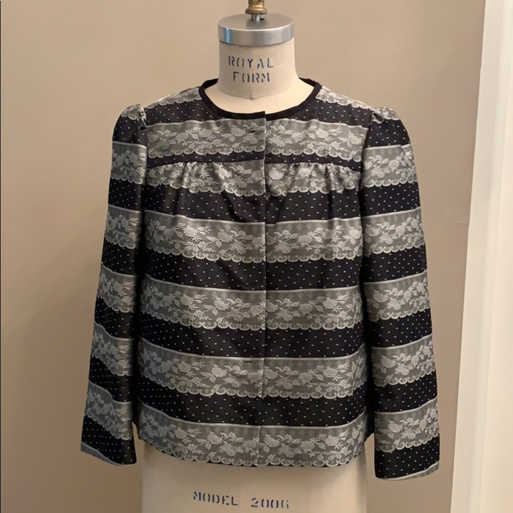 Red Valentino dot and lace jacquard jacket